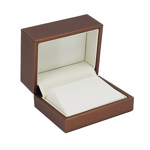 Stud Earring Box Luxury Leatherette Stitched Frame, Destiny Collection - Amber Packaging