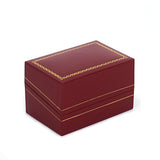 Double Ring Box Sharp Corner w/ Gold Trim, Prime Collection - Amber Packaging