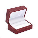 Double Ring Box Sharp Corner w/ Gold Trim, Prime Collection - Amber Packaging