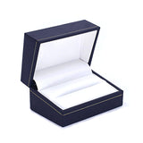 Double Ring Box Sharp Corner w/ Gold Trim, Prime Collection - Amber Packaging