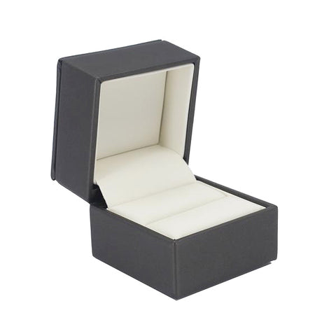 Ring Box Luxury Leatherette Stitched Frame, Destiny Collection - Amber Packaging