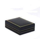 Pendant/Earring Box Sharp Corner w/ Gold Trim, Prime Collection - Amber Packaging