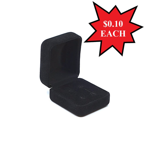 Black Velour Stud Earring Box-Pack of 25 - Amber Packaging