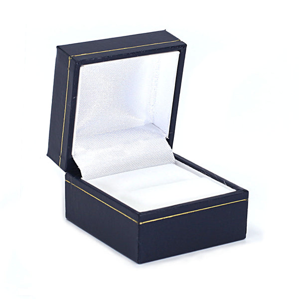 Single Ring Box Sharp Corner w/ Gold Trim, Prime Collection